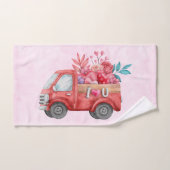 Cute Love Truck met Heart Cargo Waterverf Bad Handdoek (Handdoek)