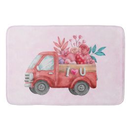 Cute Love Truck met Heart Cargo Waterverf Badmat