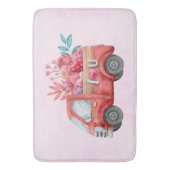 Cute Love Truck met Heart Cargo Waterverf Badmat (Voorkant Verticaal)