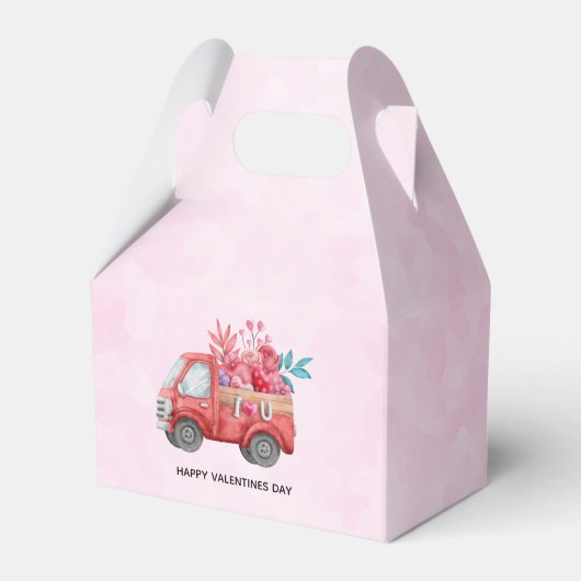 Cute Love Truck met Heart Cargo Waterverf Bedankdoosjes (Achterkant)