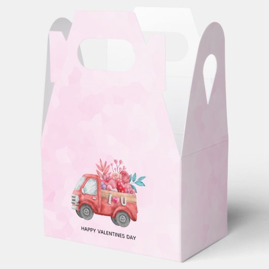 Cute Love Truck met Heart Cargo Waterverf Bedankdoosjes (Geopend)