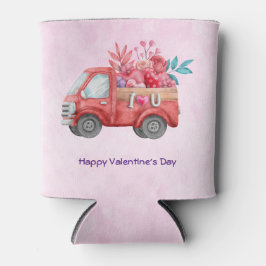 Cute Love Truck met Heart Cargo Waterverf Blikjeskoeler