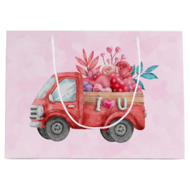 Cute Love Truck met Heart Cargo Waterverf Groot Cadeauzakje