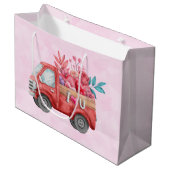 Cute Love Truck met Heart Cargo Waterverf Groot Cadeauzakje (Voorkant Gekanteld)