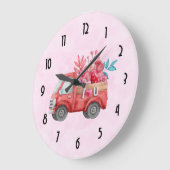 Cute Love Truck met Heart Cargo Waterverf Grote Klok (Hoek)