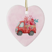 Cute Love Truck met Heart Cargo Waterverf Keramisch Ornament (Rechts)