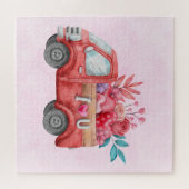 Cute Love Truck met Heart Cargo Waterverf Legpuzzel (Horizontaal)