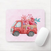 Cute Love Truck met Heart Cargo Waterverf Muismat (Met muis)