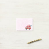 Cute Love Truck met Heart Cargo Waterverf Post-it® Notes (Op bureau)