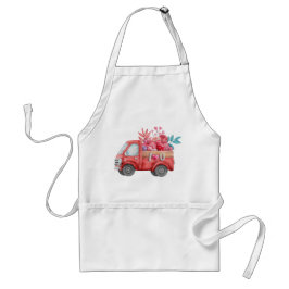 Cute Love Truck met Heart Cargo Waterverf Standaard Schort