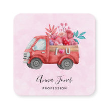Cute Love Truck met Heart Cargo Waterverf