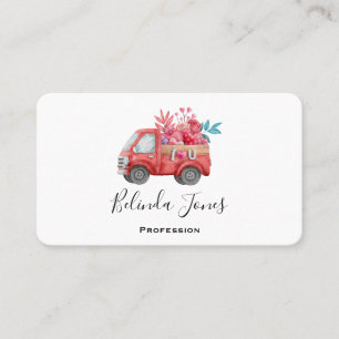 Cute Love Truck met Heart Cargo Waterverf Visitekaartje