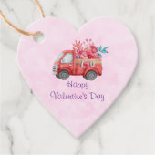 Cute Love truck op een roze achtergrond Bedankjes Labels (Voorkant)