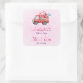 Cute Love Truck Valentijn Birthday Bedankt Vierkante Sticker (Tas)