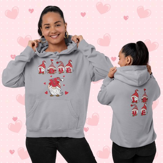 Cute "Love U" Gnome Lettering | VALENTIJNSDAG Hoodie