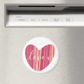 Cute Love U Roze Textured Heart Magnet (Insitu (Vaatwasser))