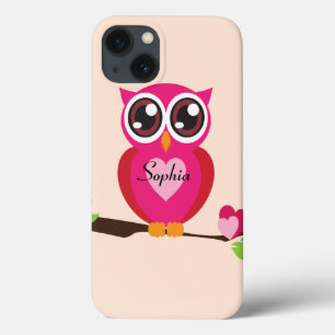 Cute Love Uil met Aangepaste Naam Case-Mate iPhone Case