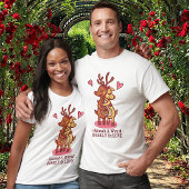 Cute Love Valentijnsdag Deer Couple Custom Text T-shirt