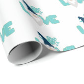 Cute love Valentijnsdag Gnome Blauwgroen Blue Whit Cadeaupapier (Rol Hoek)