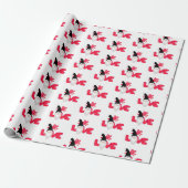 Cute love Valentijnsdag Gnome Red Black White Cadeaupapier (Uitgerold)