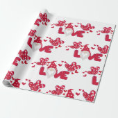 Cute love Valentijnsdag Gnome Red Wrapping Cadeaupapier (Uitgerold)