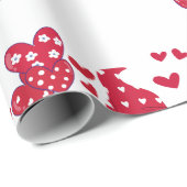 Cute love Valentijnsdag Gnome Red Wrapping Cadeaupapier (Rol Hoek)