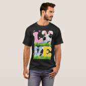 Cute Love Voetbal with Bunny Easter Day B T-shirt (Voorkant volledig)