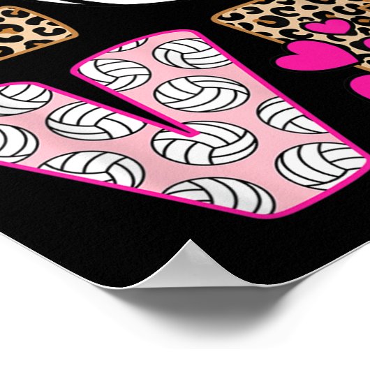 Cute Love Volleyball Leopard Print Women Vo (Hoek)