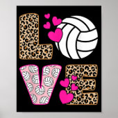 Cute Love Volleyball Leopard Print Women Vo (Voorkant)