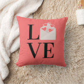 Cute Love with love note Cushion Modern dusty roos Kussen (Deken)