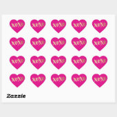 CUTE LOVE XOXO HEART modern roos goud, lichtroze Hart Sticker (Vel)