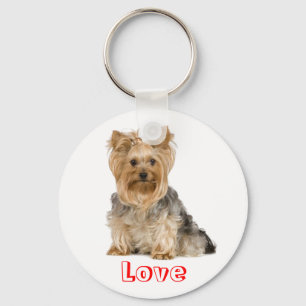 Cute Love Yorkshire Terrier Puppie Sleutelhanger