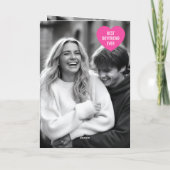 Cute Love You 3 Photos Valentine's Day Black Pink Kaart (Achterkant)