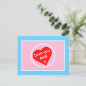 Cute Love You BAE Hearts Briefkaart (Staand voorkant)