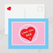 Cute Love You BAE Hearts Briefkaart (Voorkant / Achterkant)