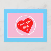 Cute Love You BAE Hearts Briefkaart (Voorkant)