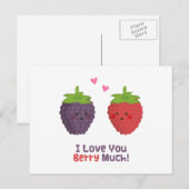Cute Love You Berry Much Pun Humor Briefkaart (Voorkant / Achterkant)