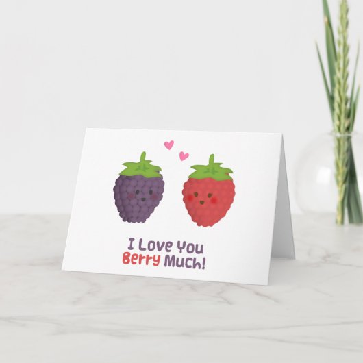 Cute Love You Berry Much Pun Humor Feestdagen Kaart (Voorkant)