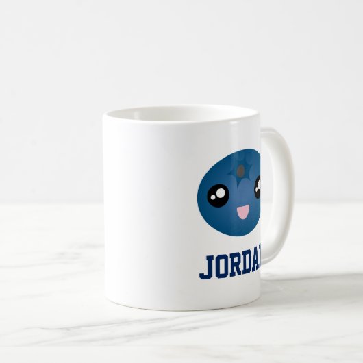 Cute Love You Berry Veel Cartoon Blue Berry Koffiemok (Voorkant rechts)