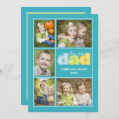 Cute Love You Dad Collage Photo Vaderdag Card Aankondiging (Voorkant / Achterkant)
