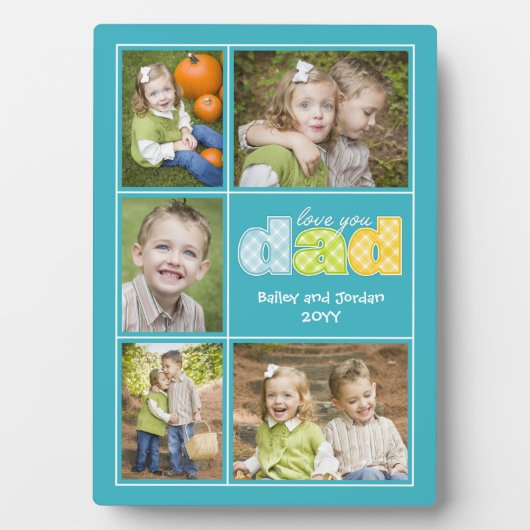 Cute Love You Dad Collage Photo Vaderdag Fotoplaat (voorkant)