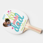 Cute Love You Dad Vaderdag Foto Tafeltennisbatje (Zijkant)