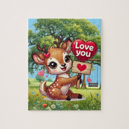 Cute love you deer  legpuzzel (Verticaal)