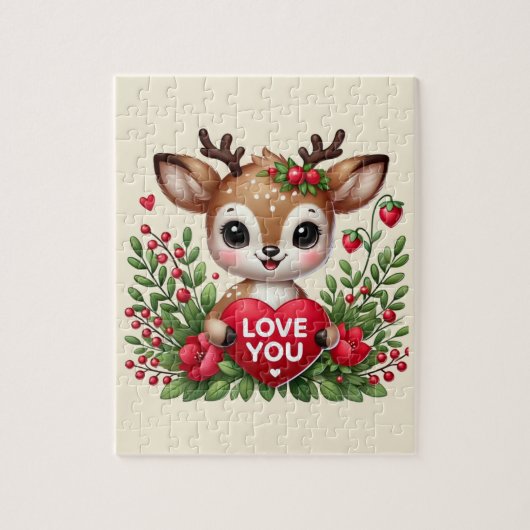 Cute love you herten legpuzzel (Verticaal)