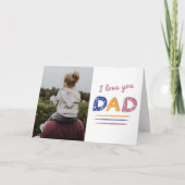 Cute Love you Pap Pink Typography Photo Holiday Ca Kaart (Voorkant)