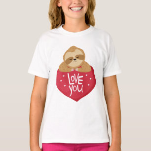 Cute Love You Valentijnsdag Sloth T-shirt