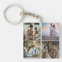 Cute Love You'Dad Custom Photo Collage Heart Sleutelhanger