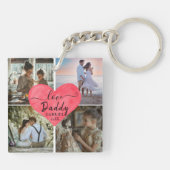 Cute Love You'Dad Custom Photo Collage Heart Sleutelhanger (Achterkant)