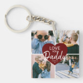 Cute Love You'Dad Custom Photo Collage Heart Sleutelhanger (voorkant)