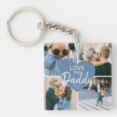 Cute Love You'Dad Custom Photo Collage Heart Sleutelhanger (voorkant)